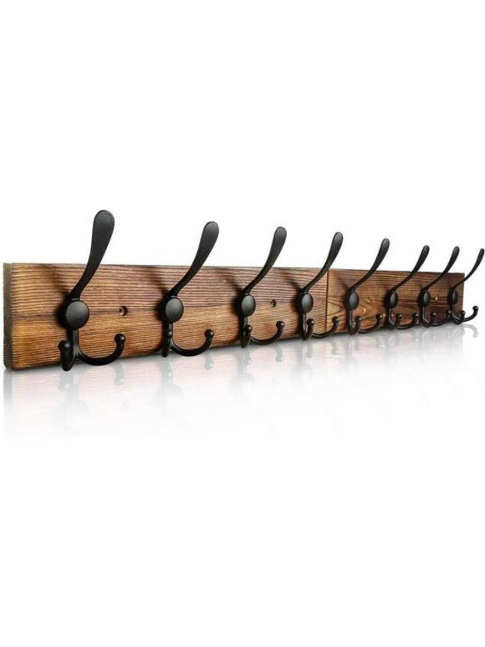 Rustic Wall Mounted Coat Rack with Hooks Wood Towel Hanger Entryway Shelf